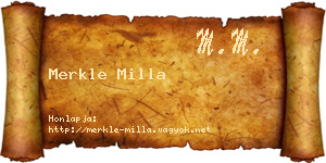 Merkle Milla névjegykártya